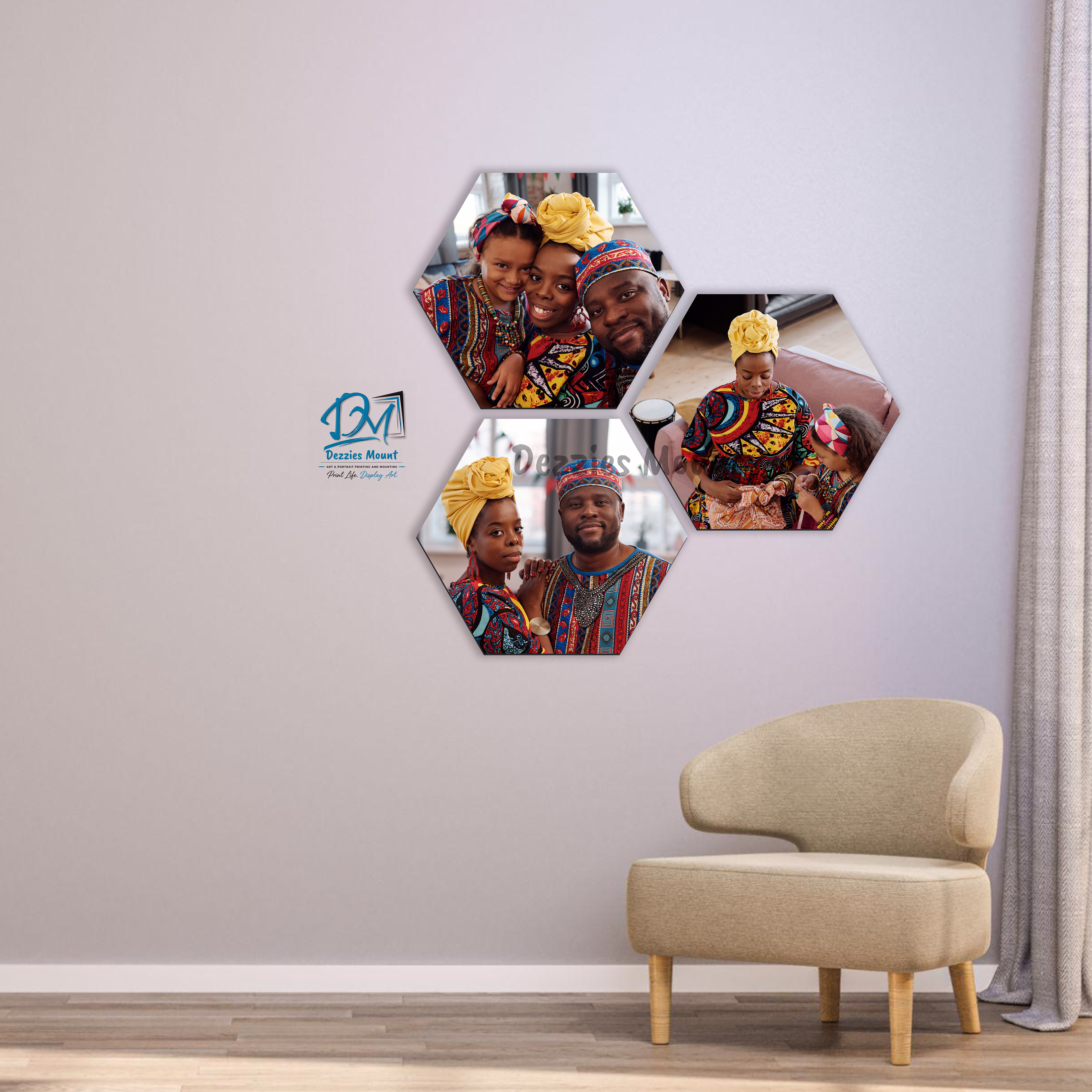 Hexagon Acrylic Photo Mounts Kenya – Luxury Floating Acrylic Wall Art